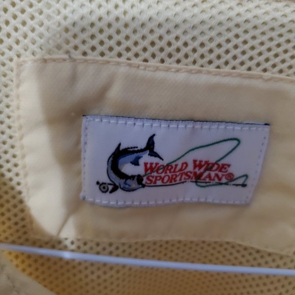 World Wide Sportsman Vented Fishing Shirt Mens Yellow Short Sleeve, 2X - Picture 3 of 6